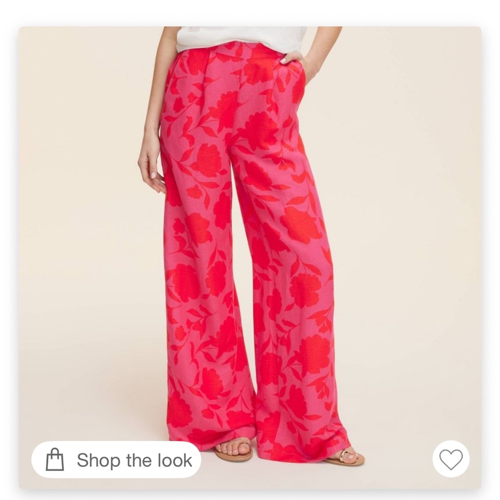 Kate Spade x Target Pink/Red High-Rise Linen Pants, Size Small, NWT